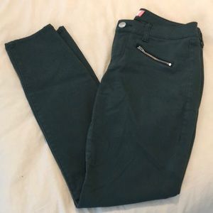 Cabi Skinny Zip Jeans Hunter Green